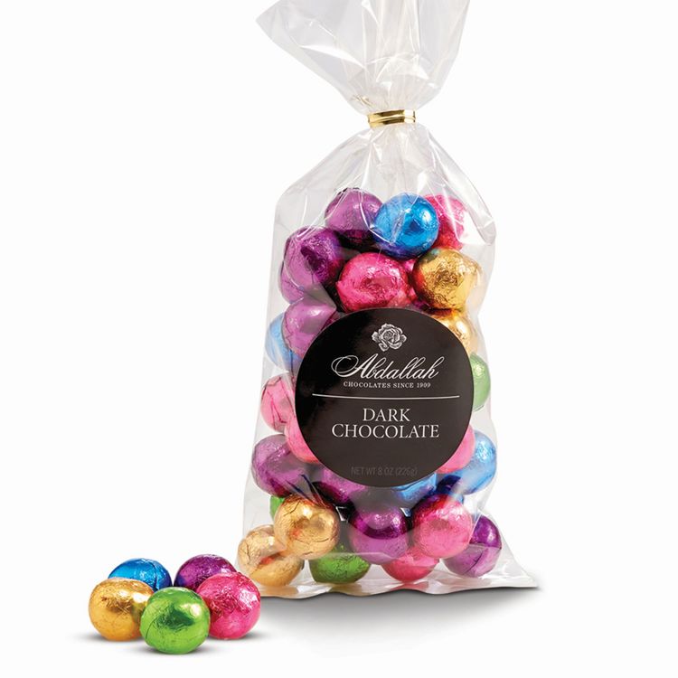 8 oz Dark Chocolate Christmas Balls (foiled), bag/4 ct