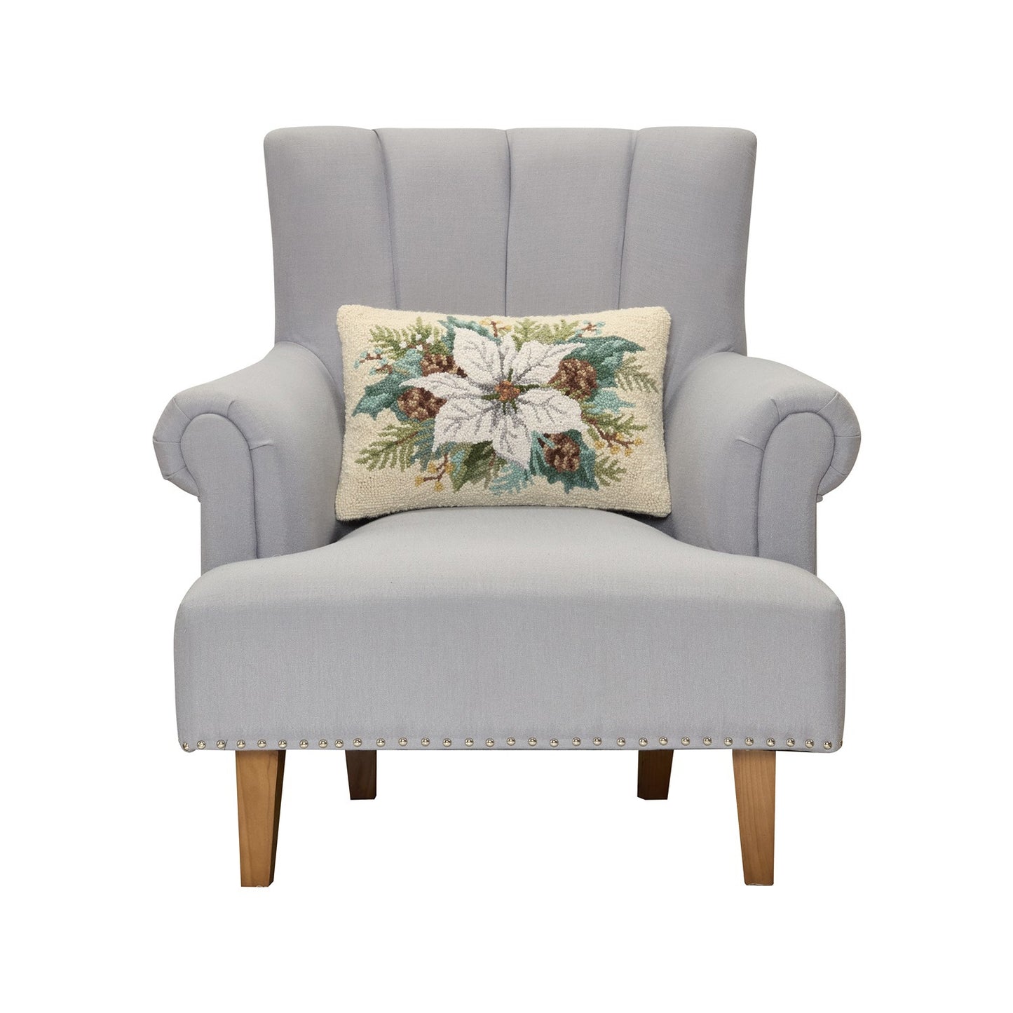 Poinsettia Hook Pillow Poly Filled