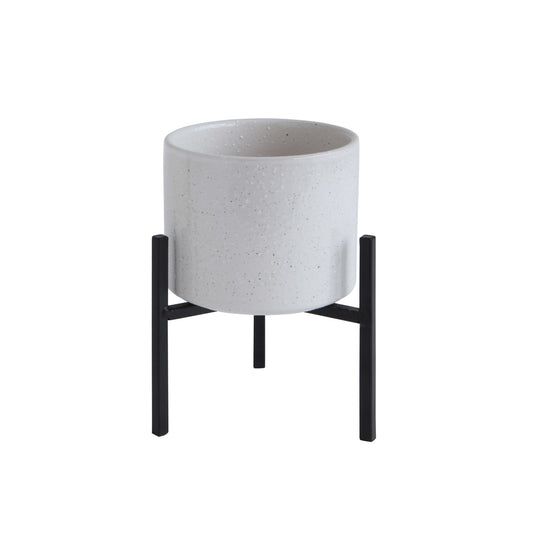 Planter with Metal Stand, Set of 2