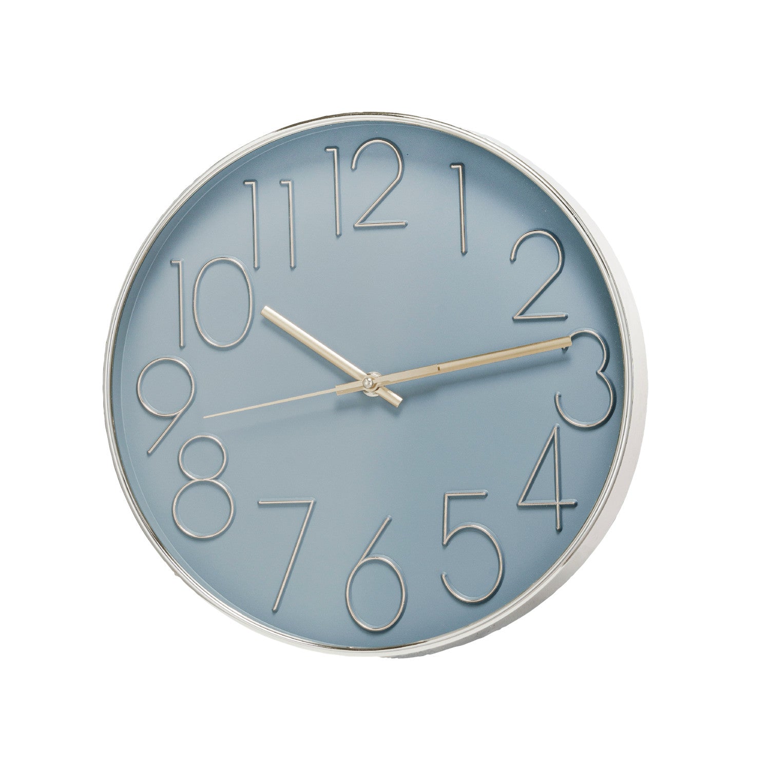 Plastic Wall Clock, Grey & Gold Finish (Requires 1-AA Battery)