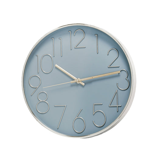 Plastic Wall Clock, Grey & Gold Finish (Requires 1-AA Battery)