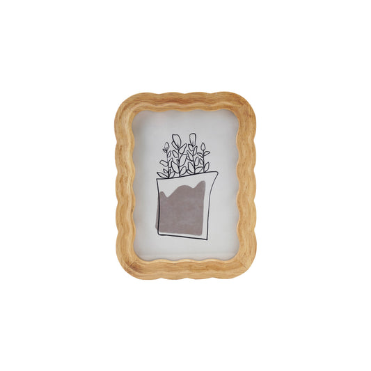Rubberwood Scalloped Photo Frame (5" x 7" Photo) (Hangs or Sits)