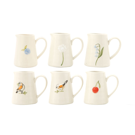 Hand-Painted Embossed Creamer, 6 Styles
