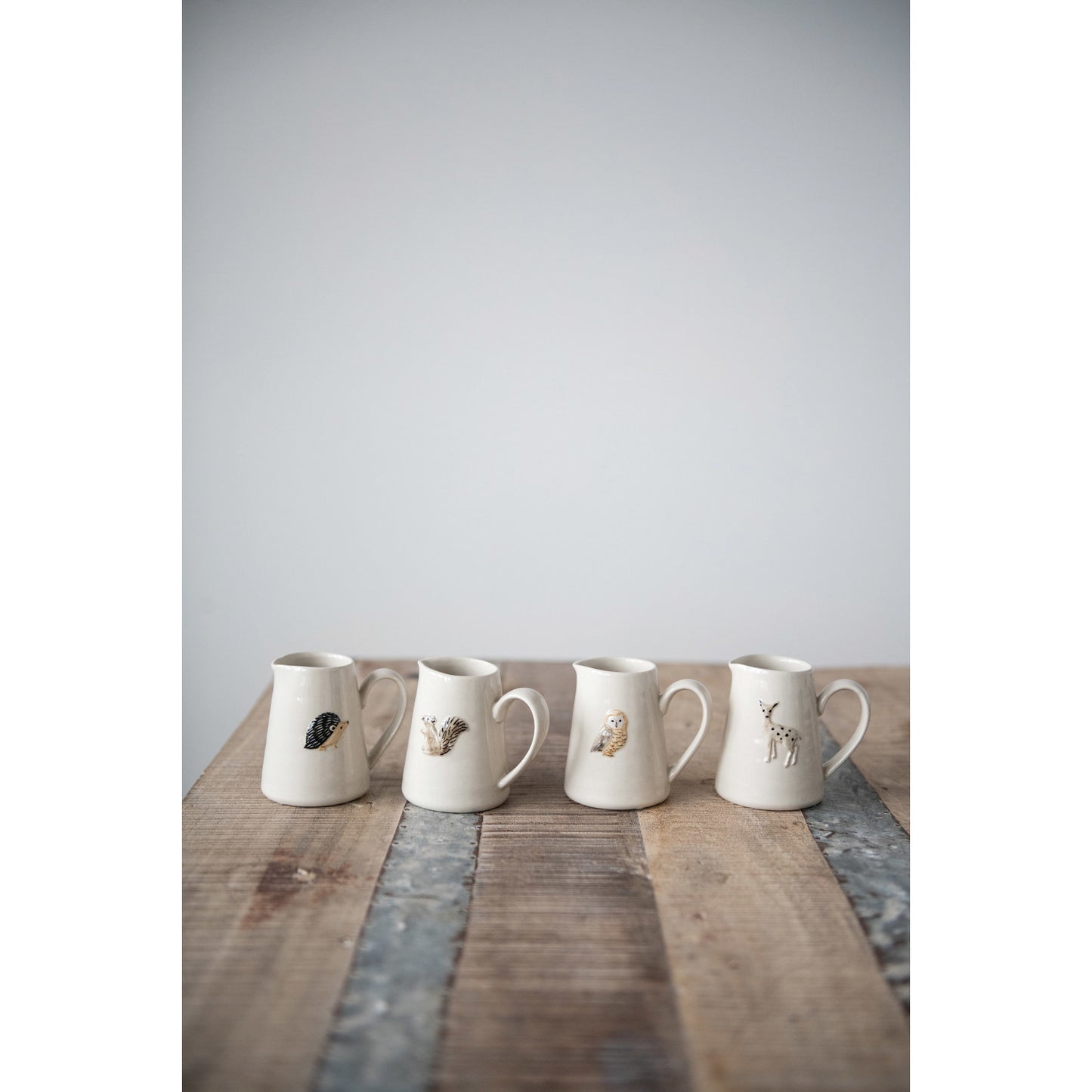 Hand-Painted Creamer with Forest Animal, 4 Styles