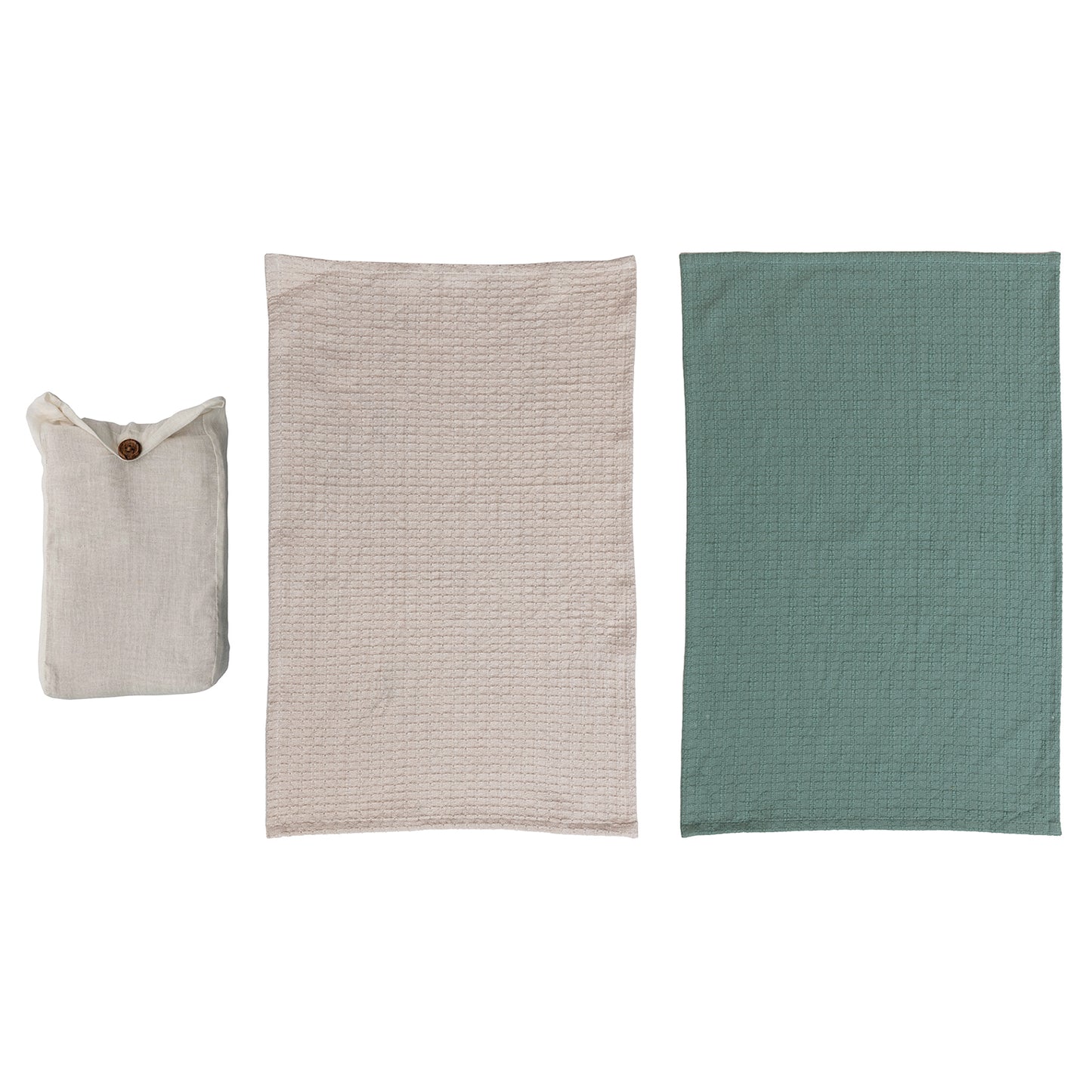 Cotton Waffle Weave Tea Towels, Set of 2 in Bag