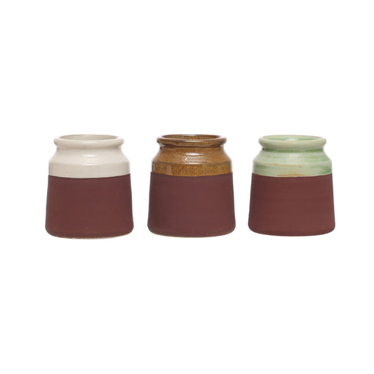 Stoneware Match Holder w/ Striker, 3 Colors (Each One Will Vary)