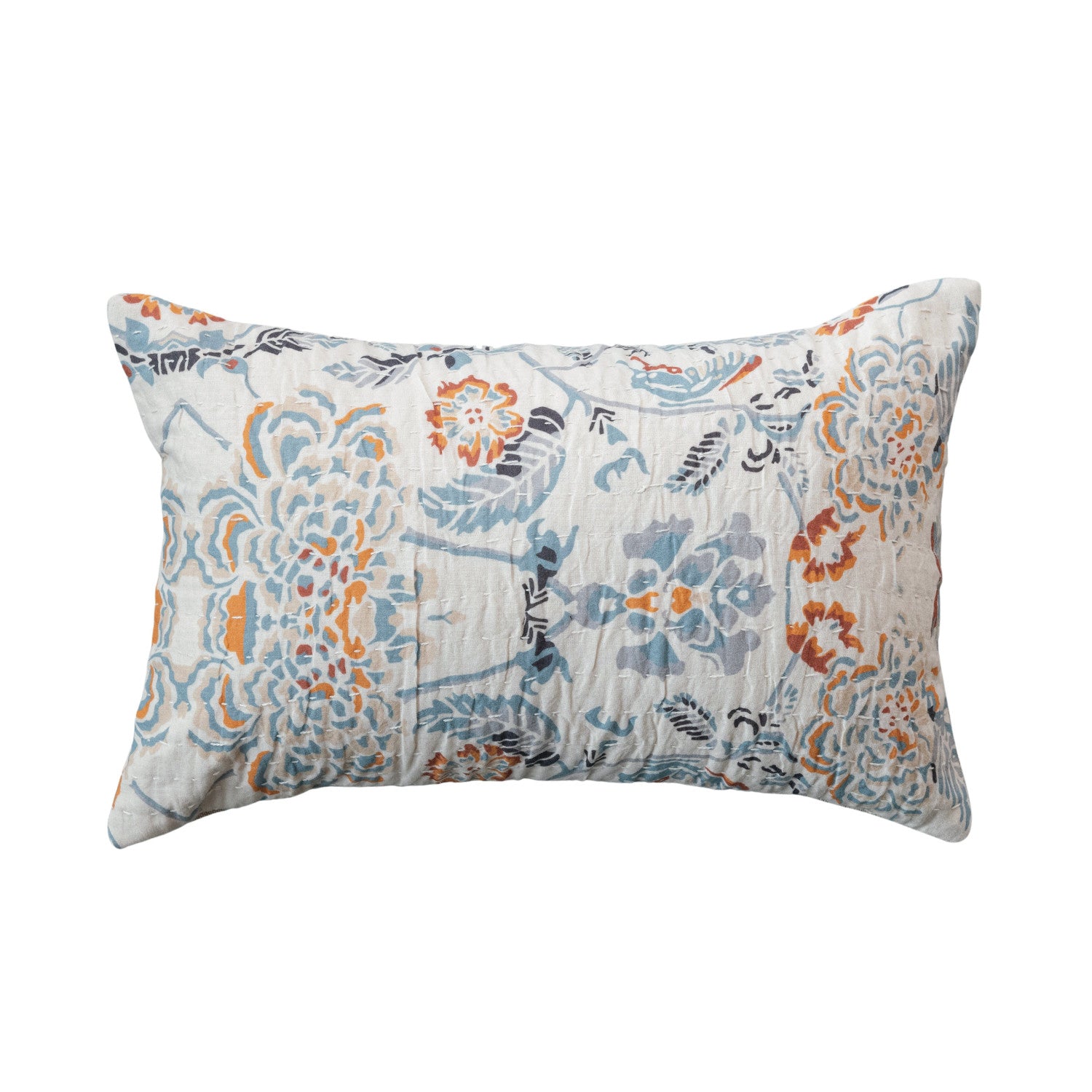 14"L x 9"H Cotton Voile Printed Lumbar Pillow (Each One Will Vary)