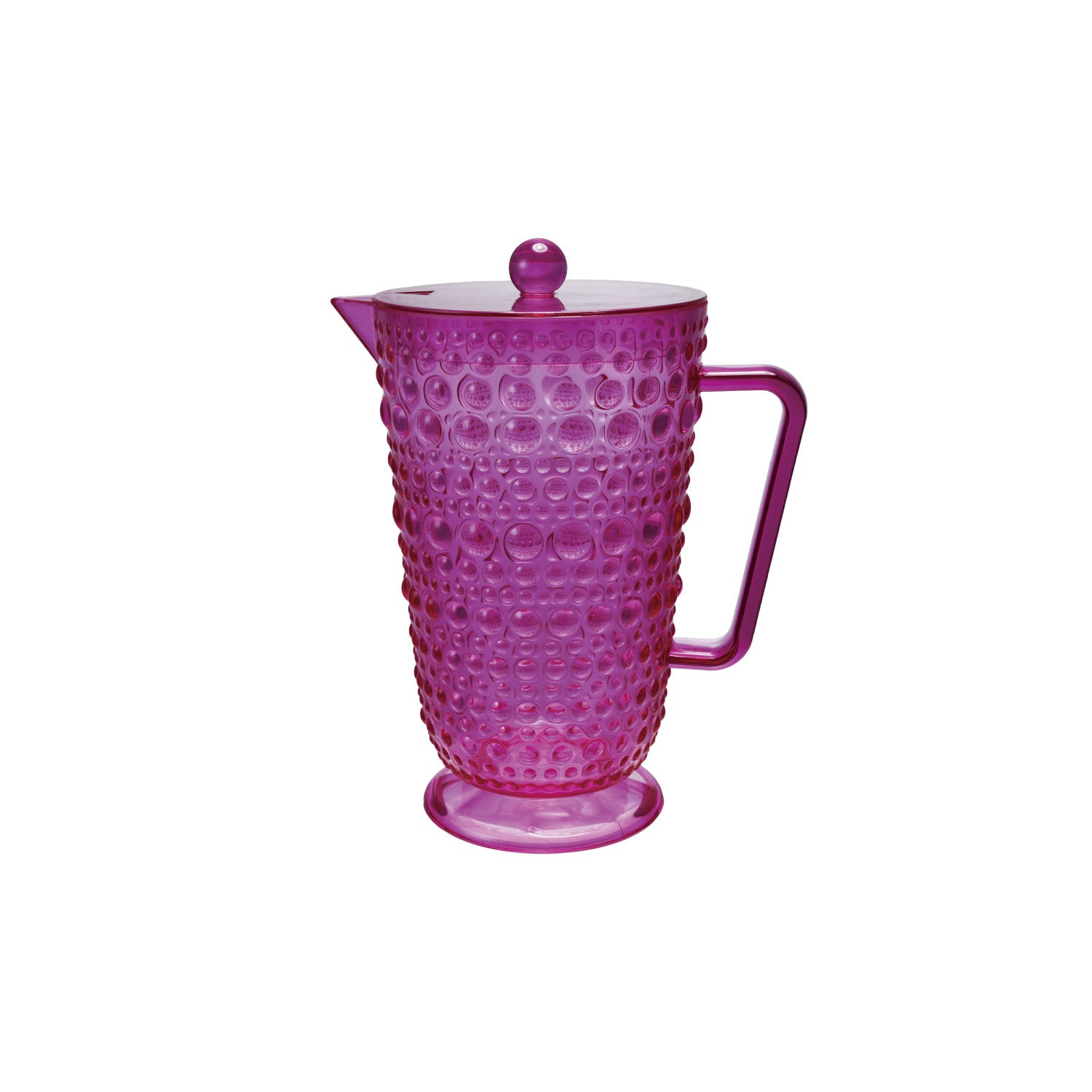 2 Quart Acrylic Footed Pitcher with Lid & Raised Dots