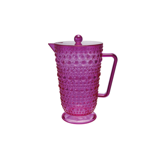2 Quart Acrylic Footed Pitcher with Lid & Raised Dots