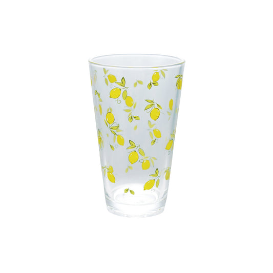 16 oz. Drinking Glass with Lemon Decal, Yellow & Green