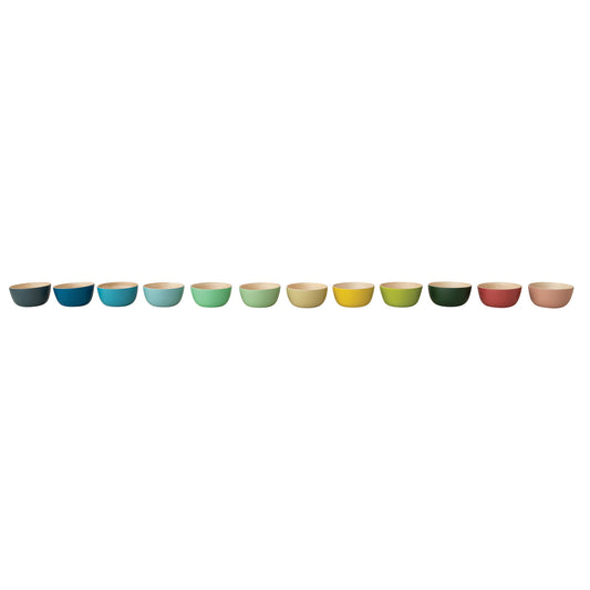 Bamboo Bowl w/ Natural Finish Inside, 12 Matte Colors