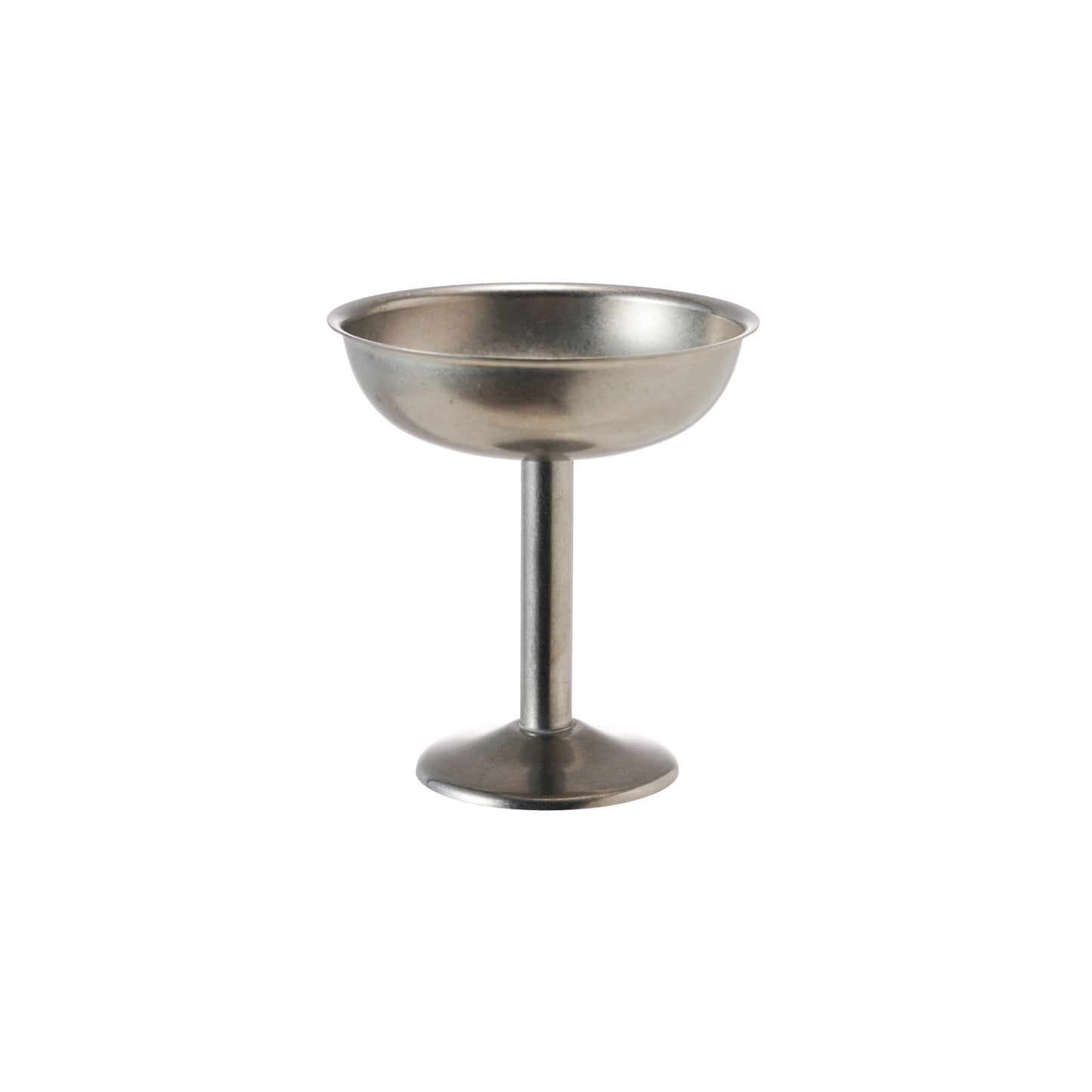 5 oz. Stainless Steel Footed Coupe Glass/Dish, Brushed Pewter Finish