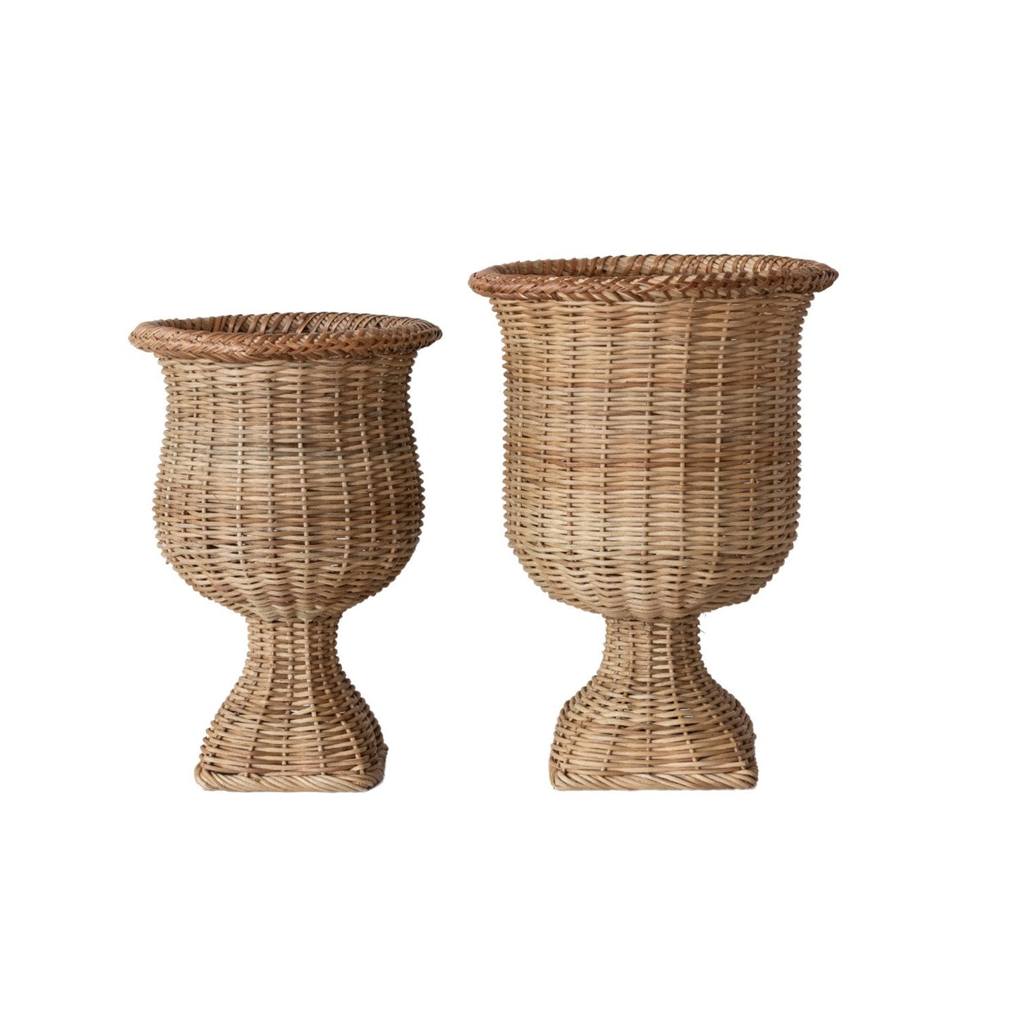 lg woven rattan urn