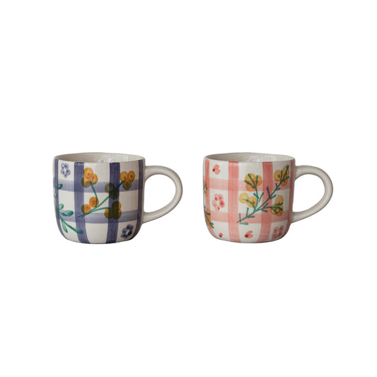 12 oz. Hand-Painted Stoneware Mug, 2 Styles (Each One Will Vary)