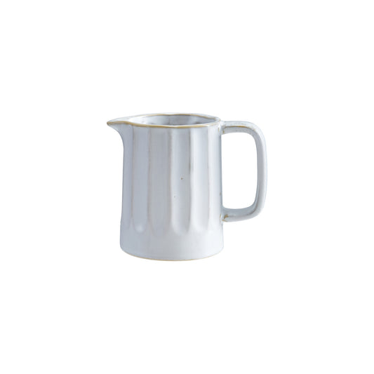 12 oz. Stoneware Ribbed Creamer, White (Each One Will Vary)