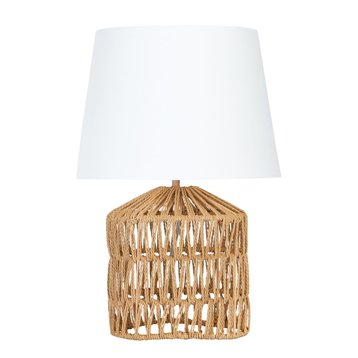 Woven Rope Table Lamp with Empire Shade