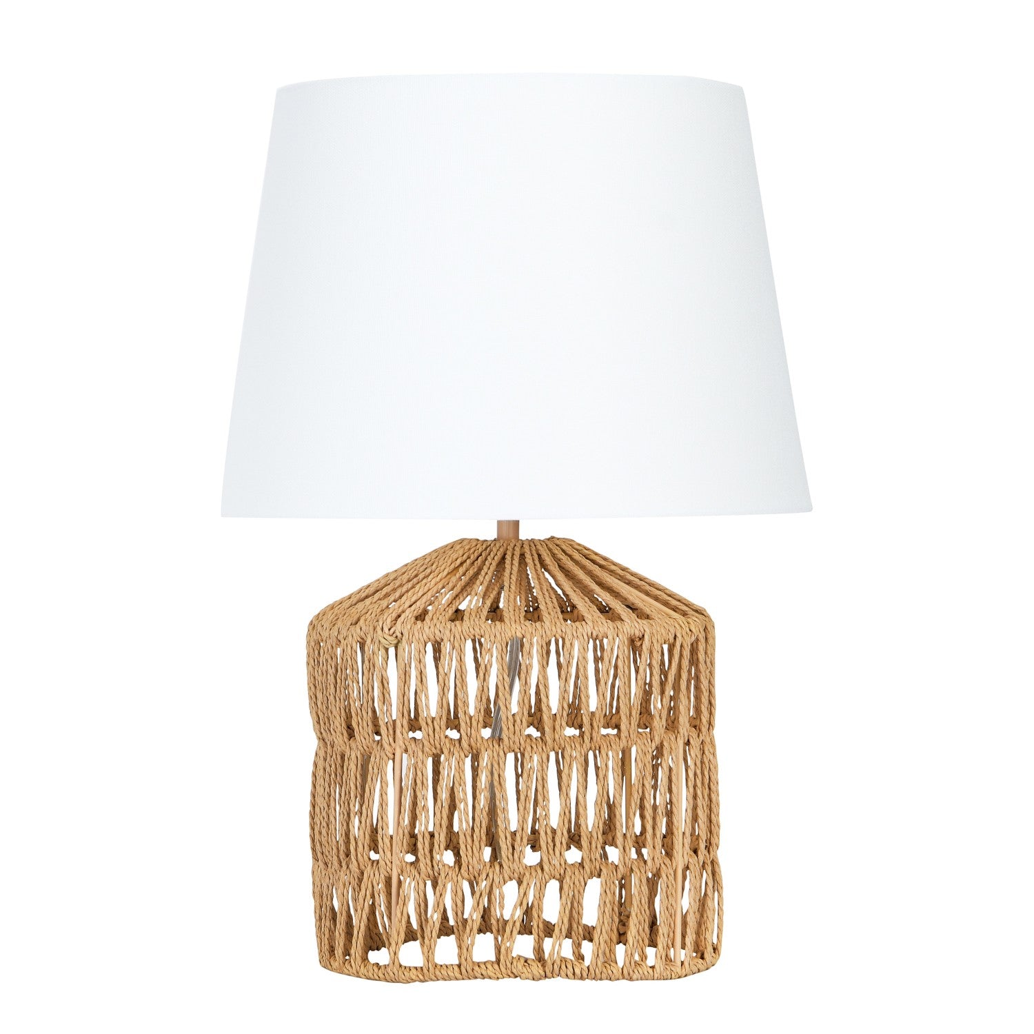 Woven Rope Table Lamp with Empire Shade