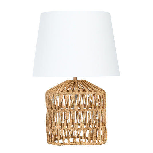 Woven Rope Table Lamp with Empire Shade