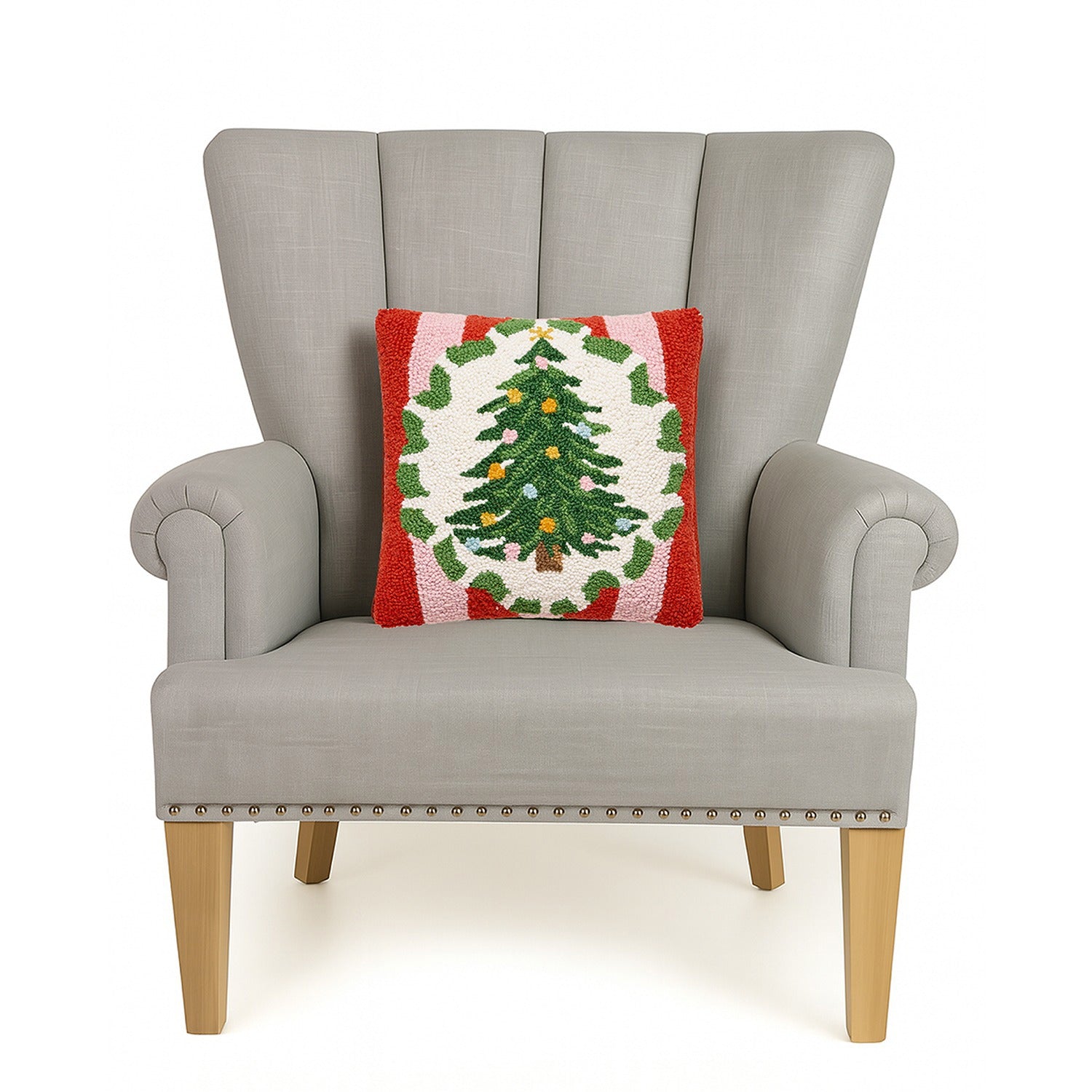 Holiday Frames Tree Hook Pillow Poly Filled