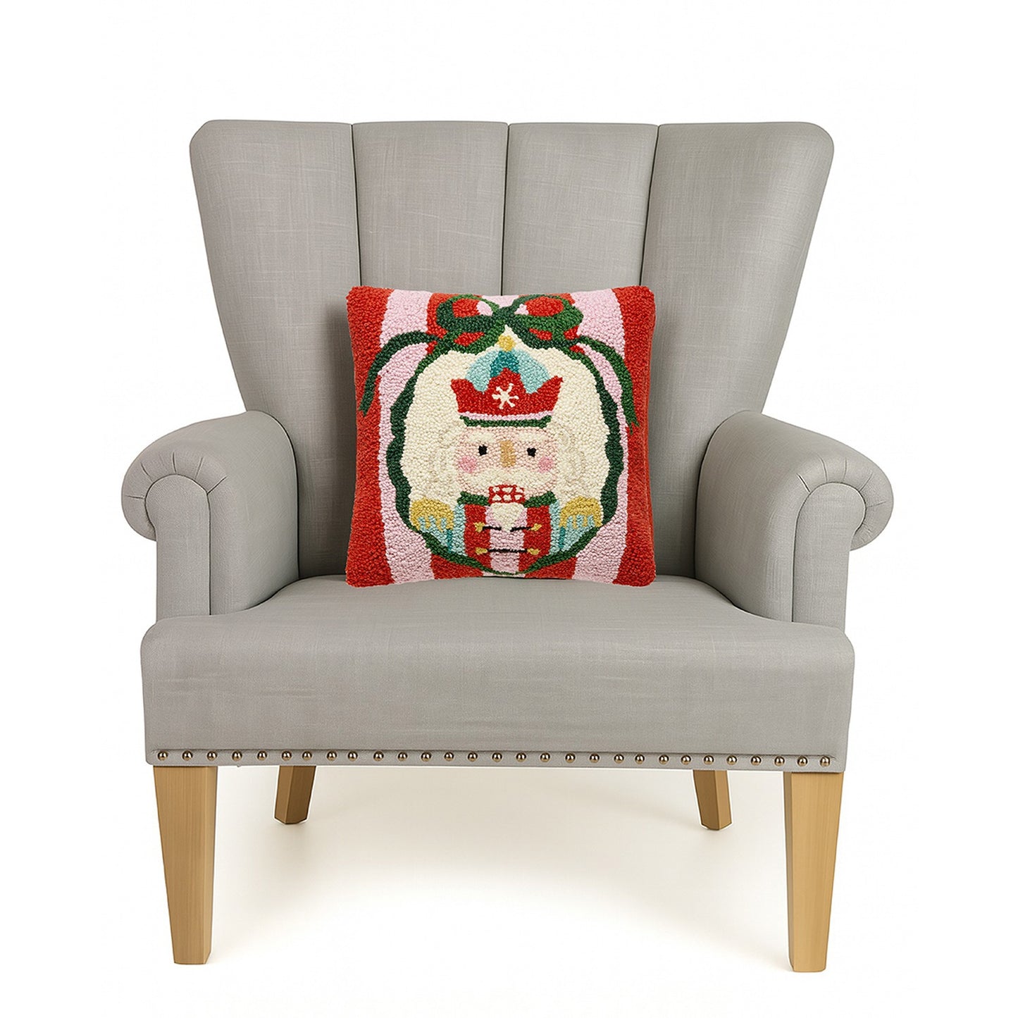 Holiday Frames Nutcracker Hook Pillow Poly Filled