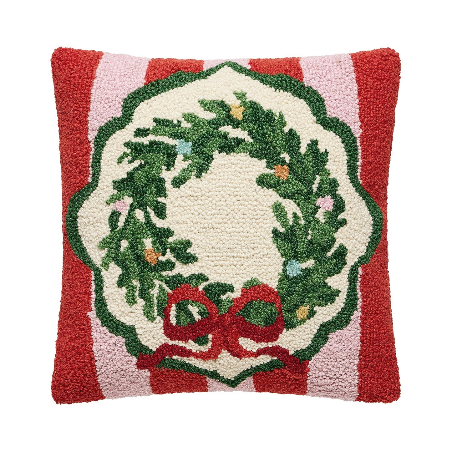 Holiday Frames Wreath Hook Pillow Poly Filled