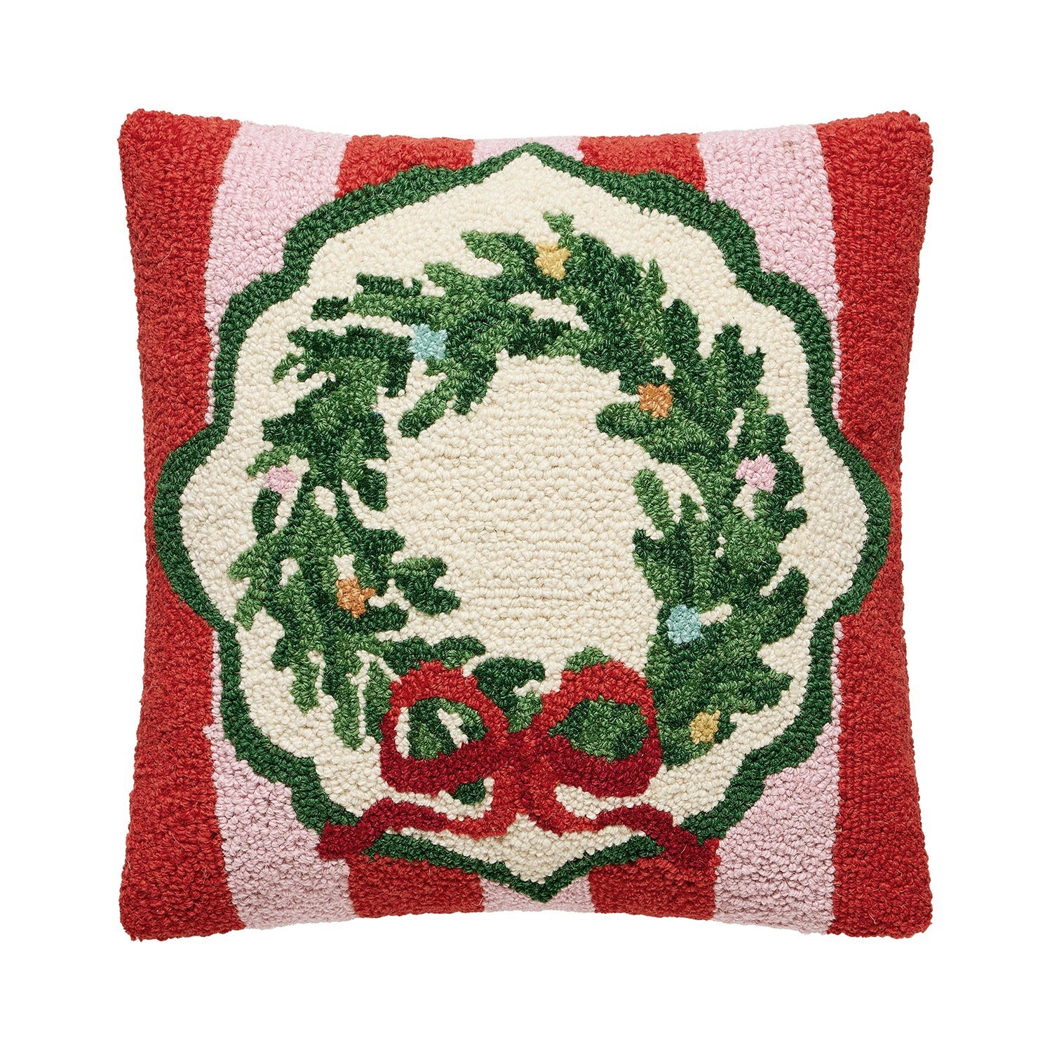 Holiday Frames Wreath Hook Pillow Poly Filled