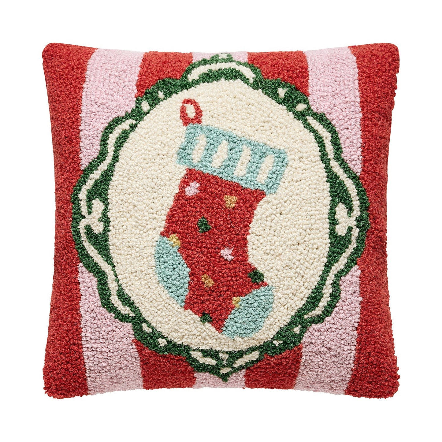 Holiday Frames Stocking Hook Pillow Poly Filled