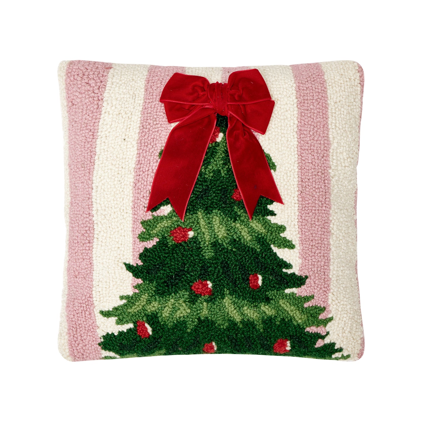 Pink Stripe Tree W/Ribbon Hook Pillow Poly Filled