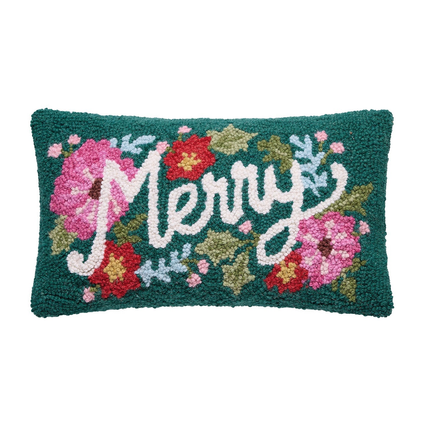 Holiday Merry Hook Pillow Poly Filled