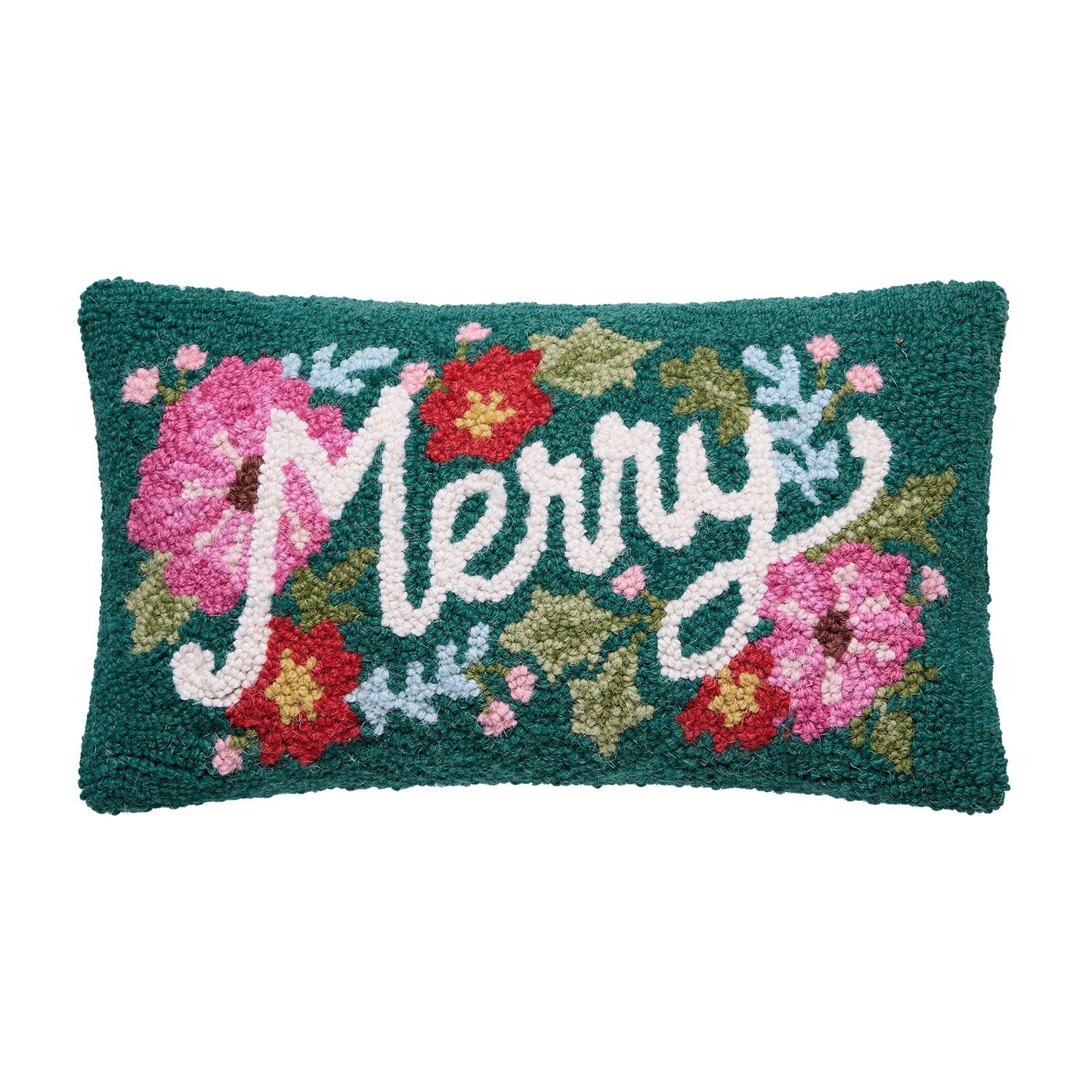 Holiday Merry Hook Pillow Poly Filled