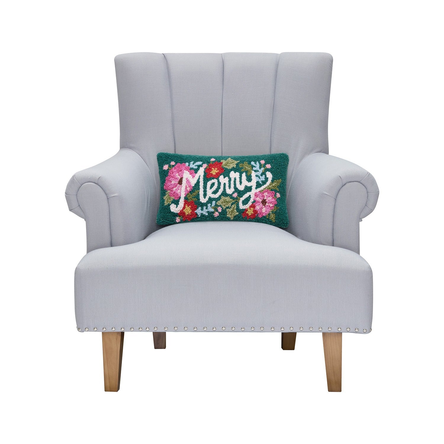 Holiday Merry Hook Pillow Poly Filled