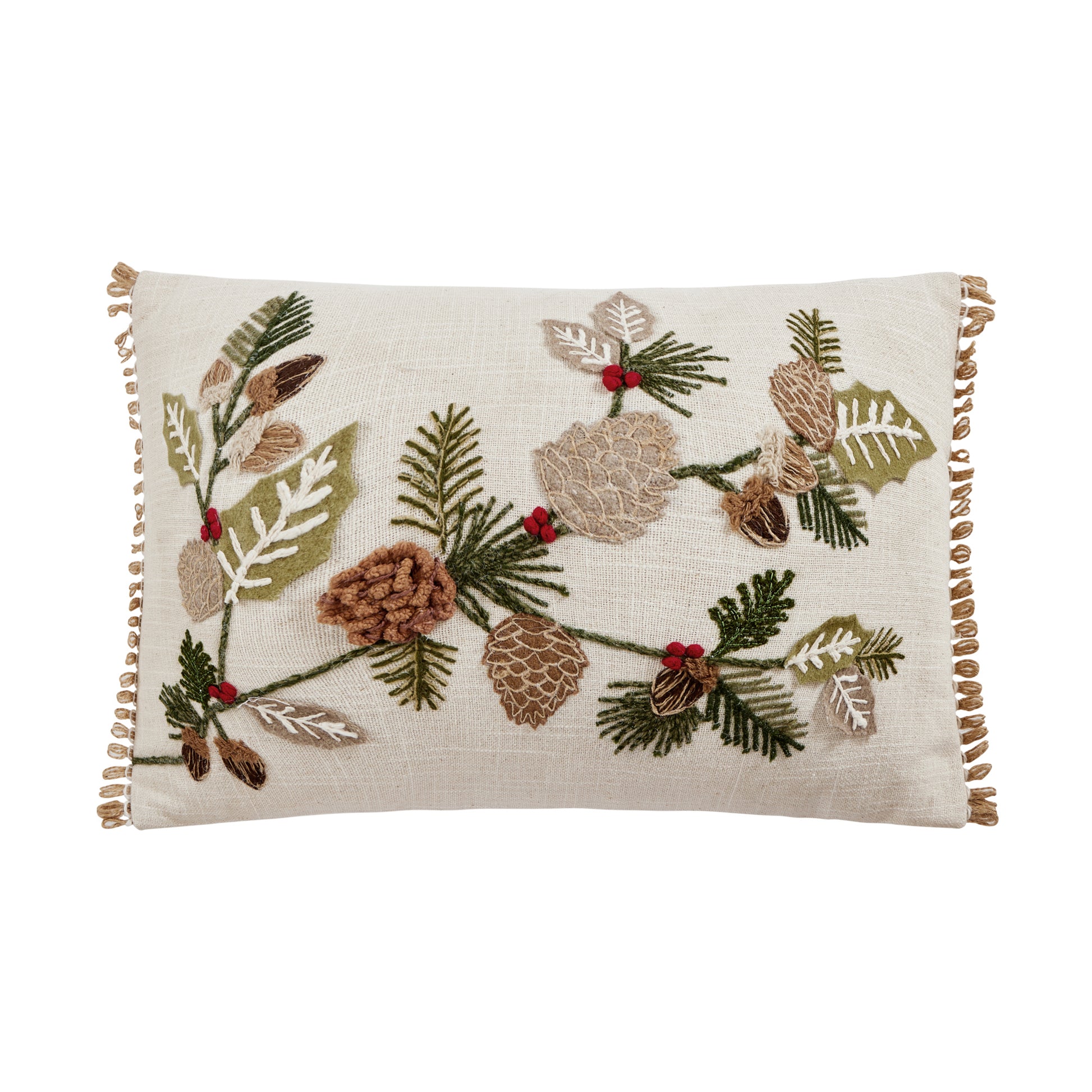 Branches Embroidered Pillow Poly Filled