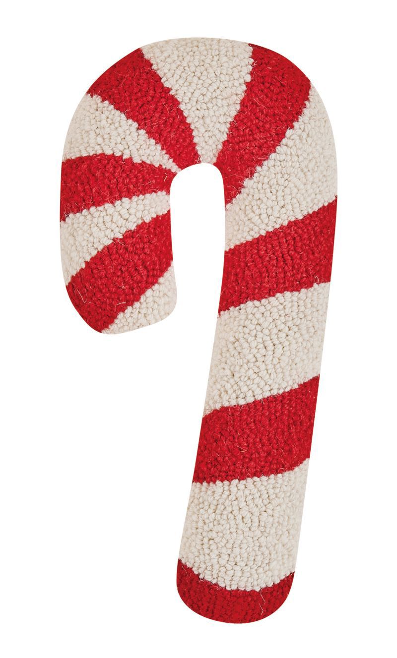 Shaped Candy Cane Hook Pillow Blown-In Filled