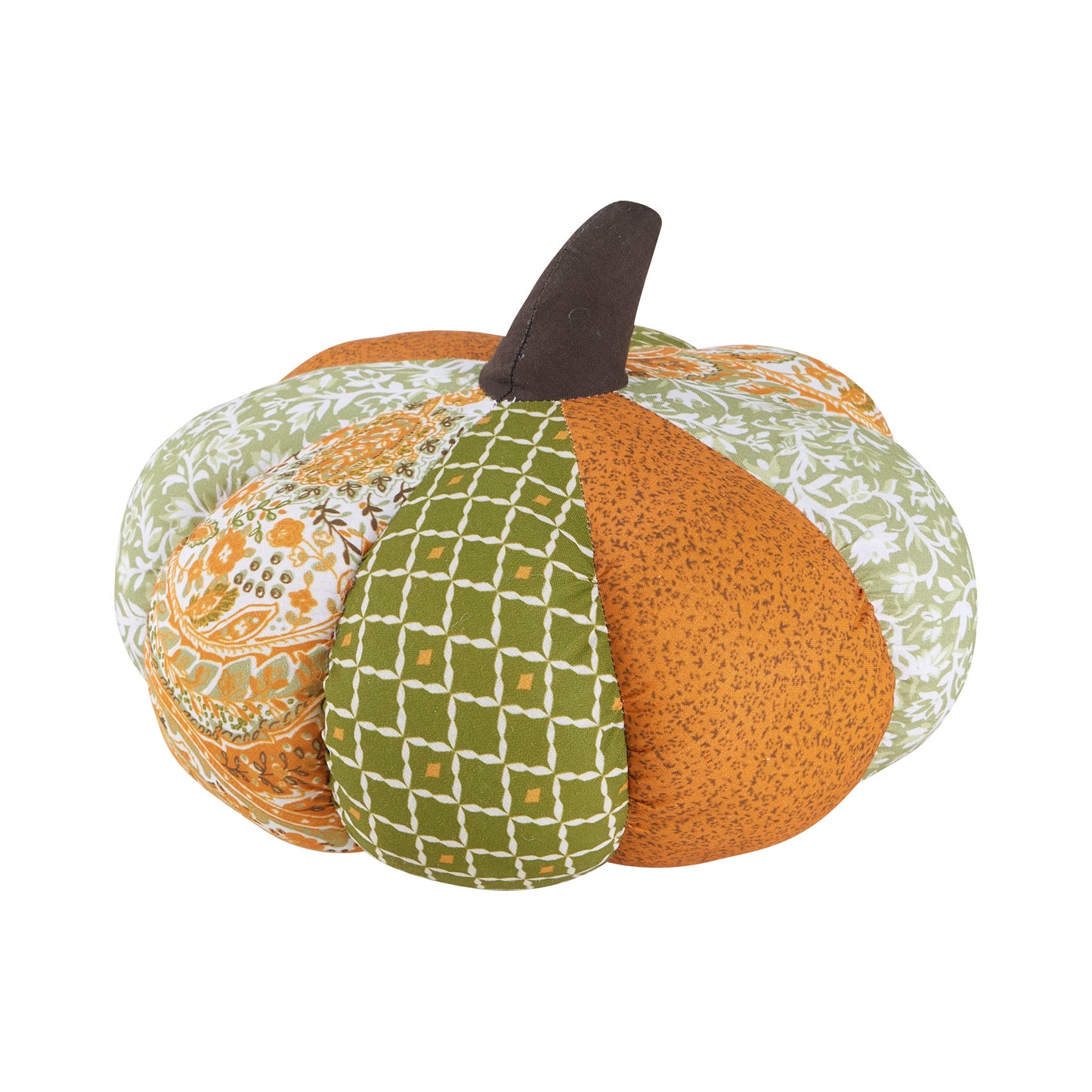 Shaped Patchwork Pumpkin Pillow Blown-in Filled