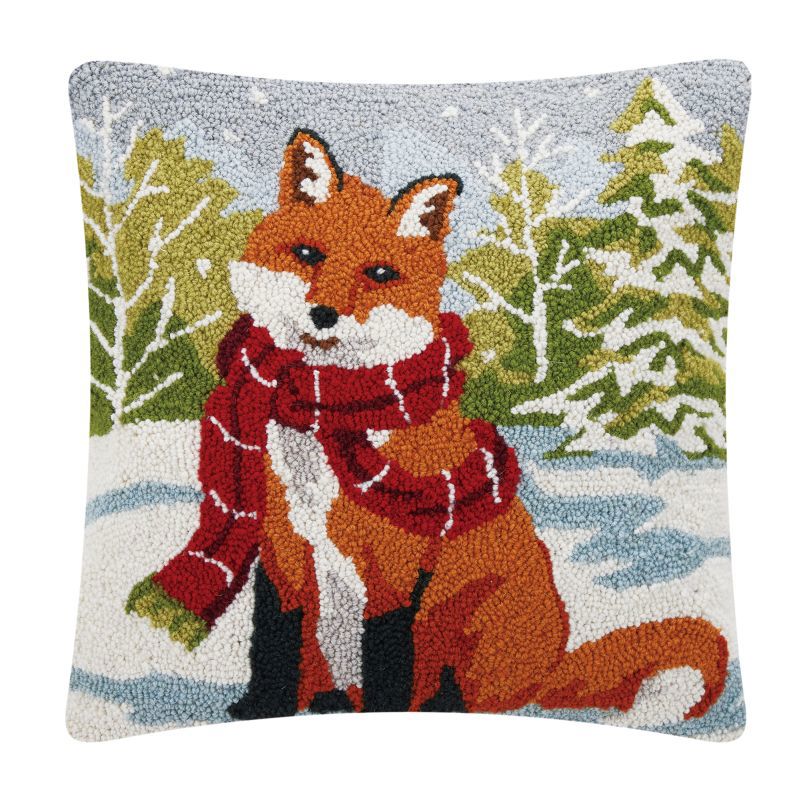 Snowfall Fox Hook Pillow Poly Filled