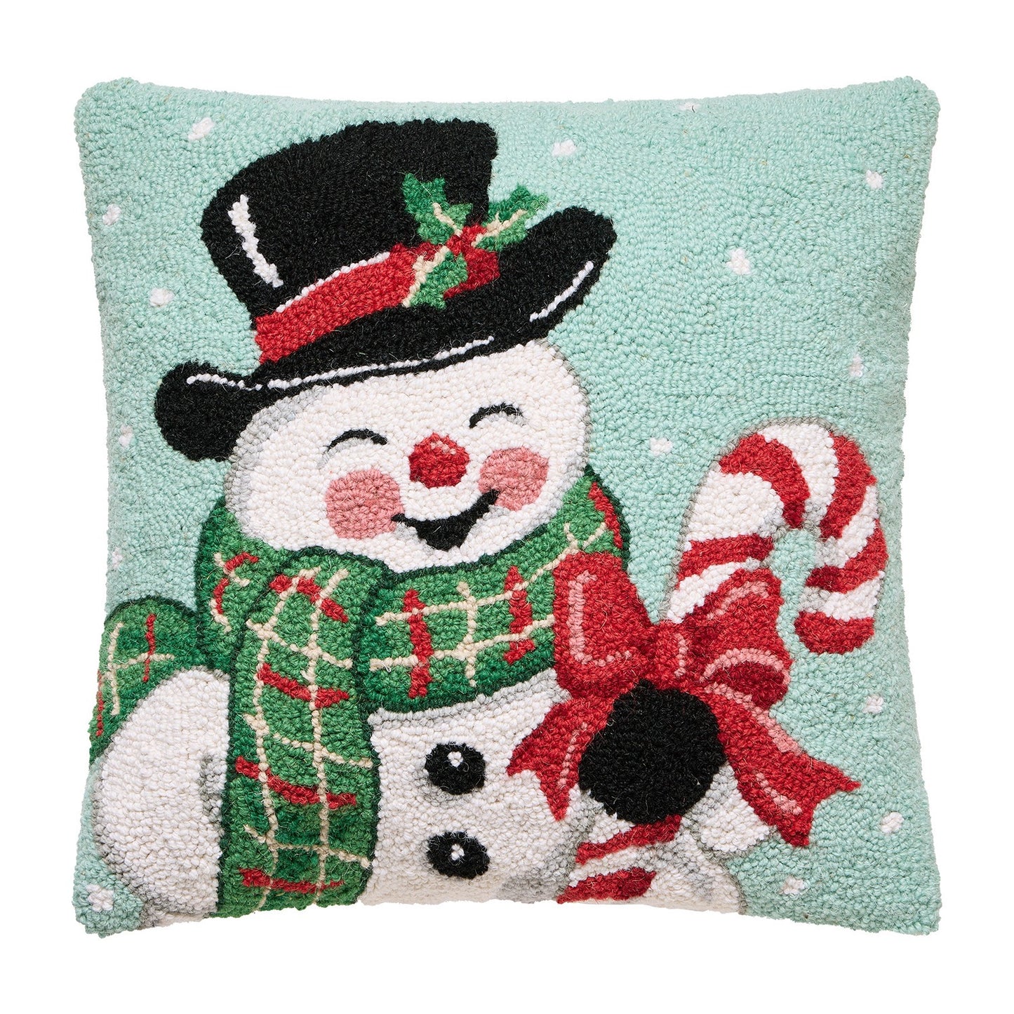 Smiling Snowman Hook Pillow Poly Filled