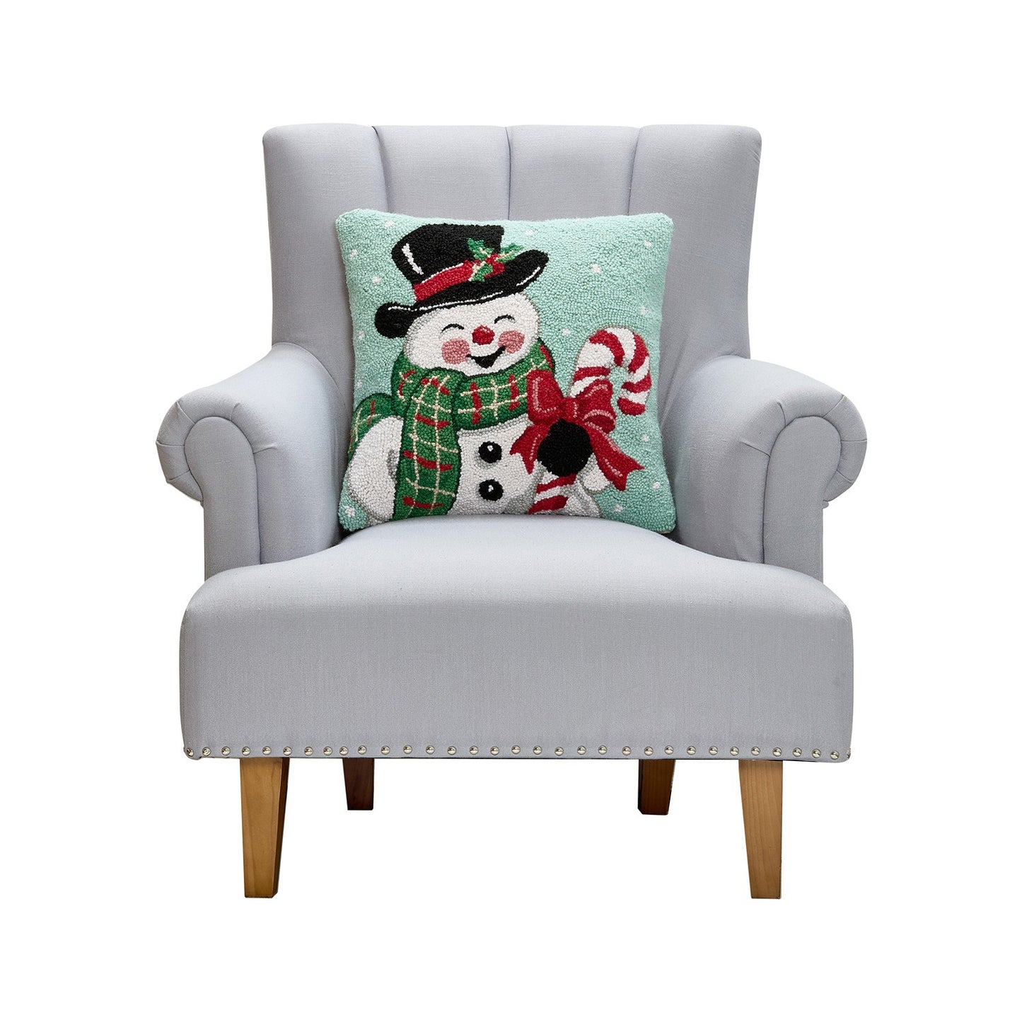 Smiling Snowman Hook Pillow Poly Filled