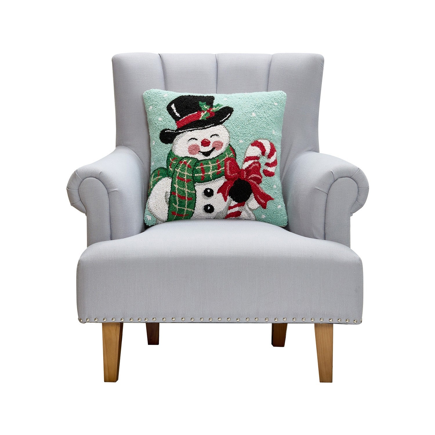 Smiling Snowman Hook Pillow Poly Filled