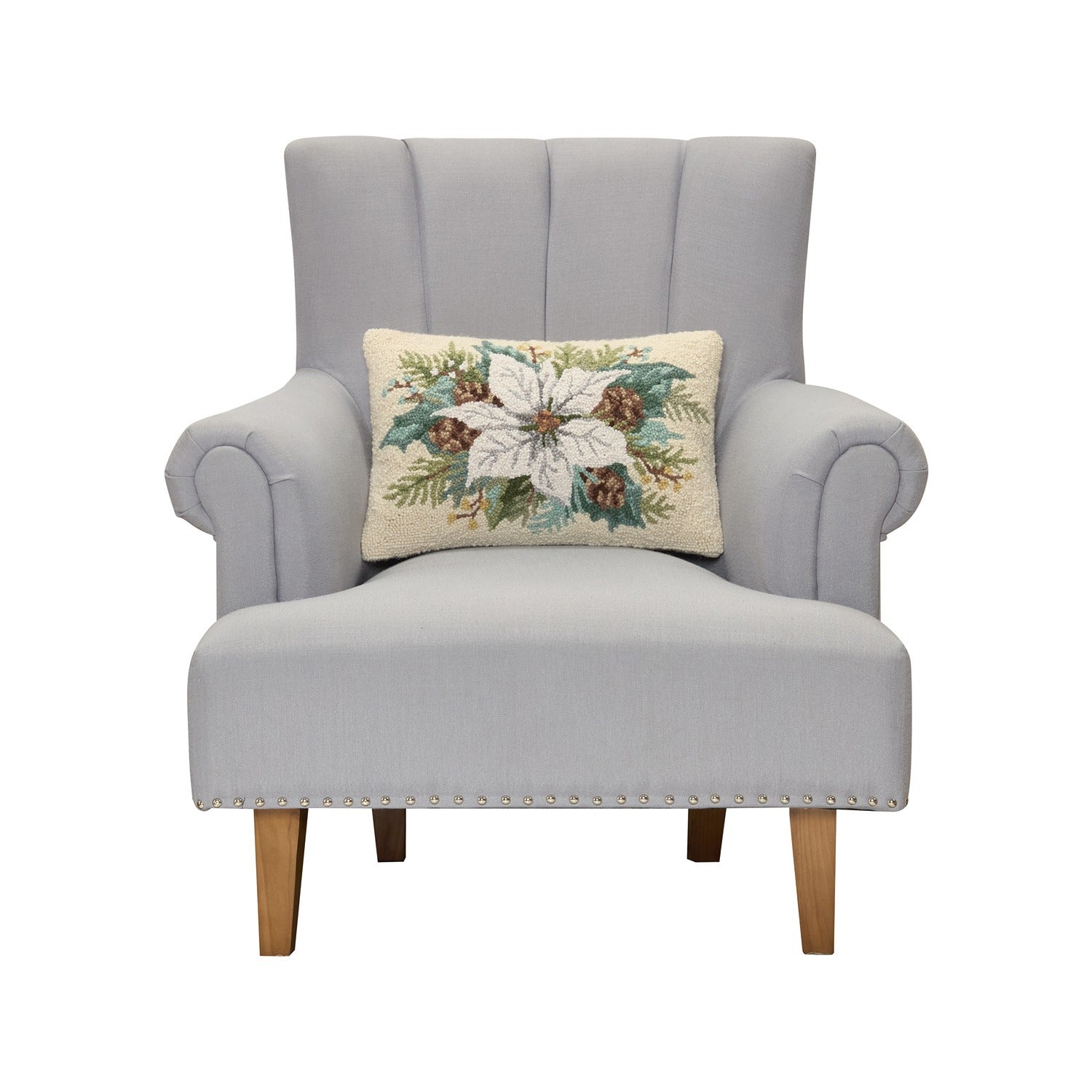 Poinsettia Hook Pillow Poly Filled