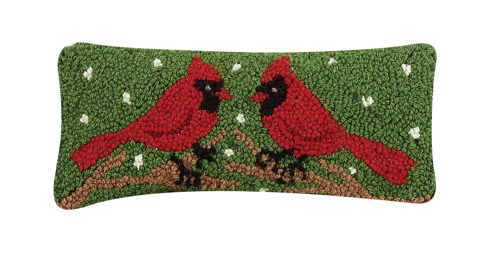 Two Cardinals Hook Pillow Blown-In Filled