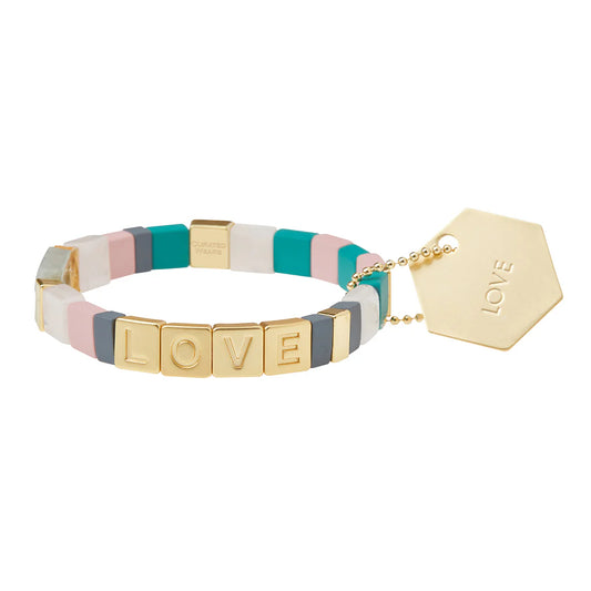 gold rose quartz empower bracelet