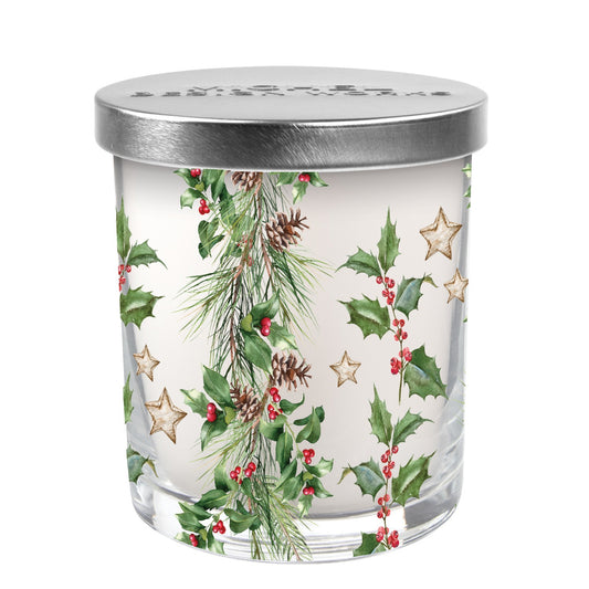 MDW Holiday Garland Decorative Glass Candle