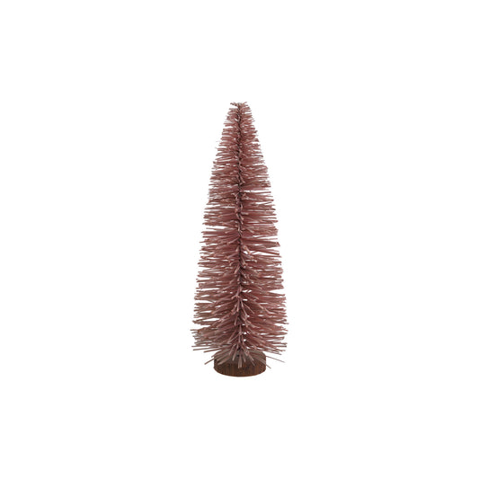 5-1/2" Round x 15"H Sisal Bottle Brush Tree with Wood Base, Pink