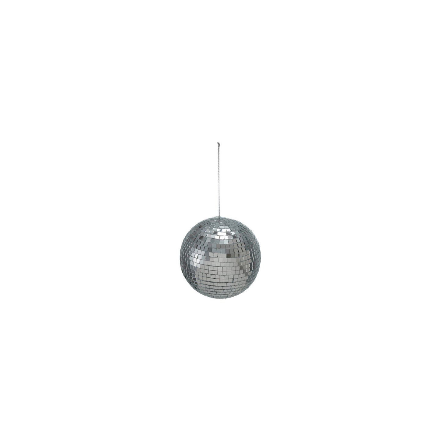 3" Round Foam & Mirrored Glass Mosaic Ball Ornament, Silver Finish