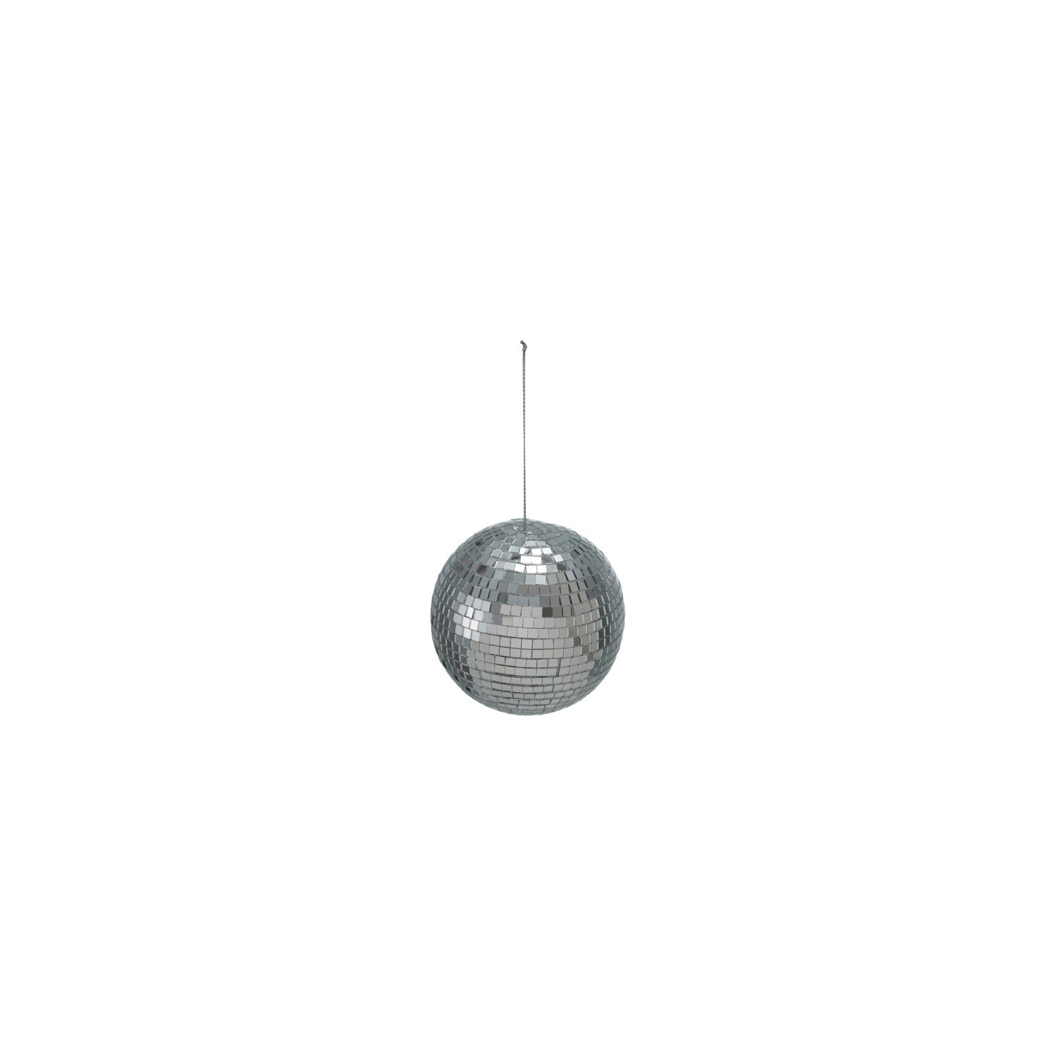 3" Round Foam & Mirrored Glass Mosaic Ball Ornament, Silver Finish